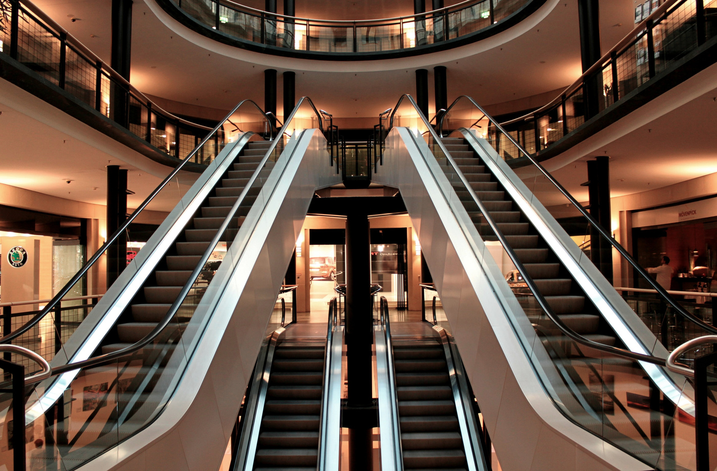 Escalators in a Shopping Center